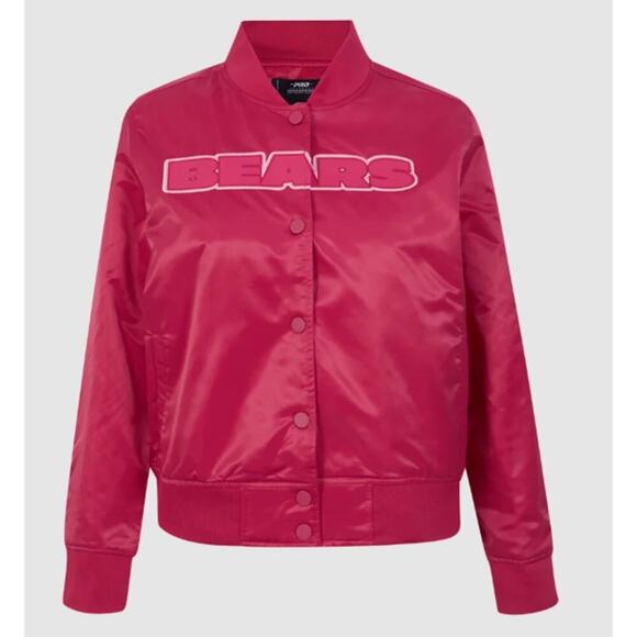 Pro Standard Women's Beetroot Purple NFL Chicago Bears Satin Jacket Sixe XL